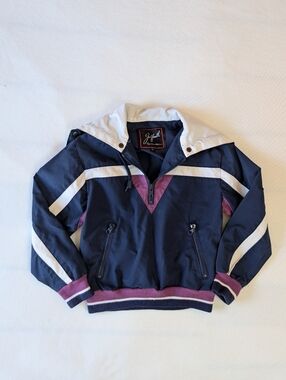 Vintage Joe Namath Signature Collection Navy Colorblock Windbreaker